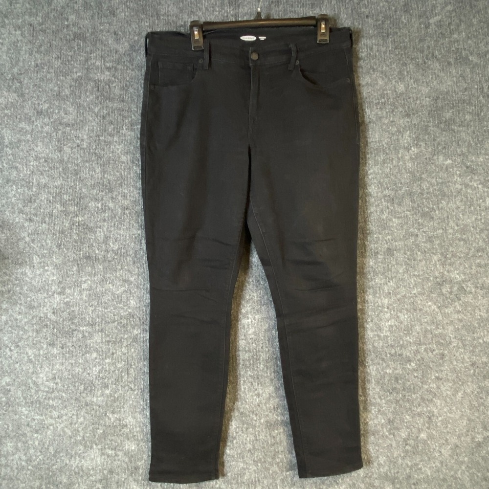 Old Navy Original Skinny Jeans Womens 12 Black Mid Rise Stretch 480941-11 FL18